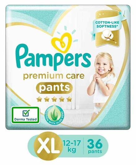 Buy Pampers Premium Care Pants XL 24 count 12  17 kg Online at Best  Prices in India  JioMart